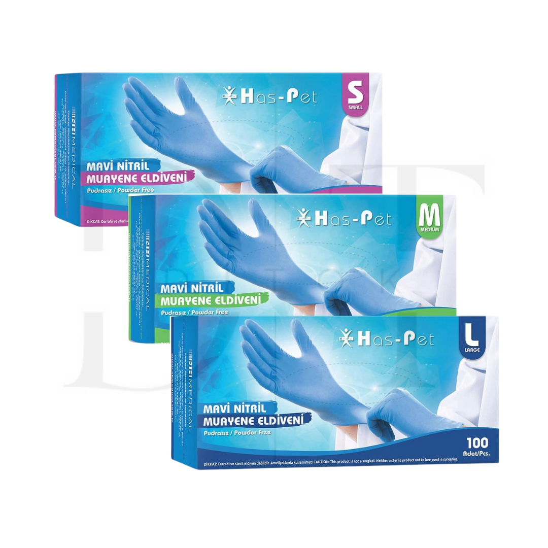 Haspet Mavi Nitril Muayene Eldiveni
